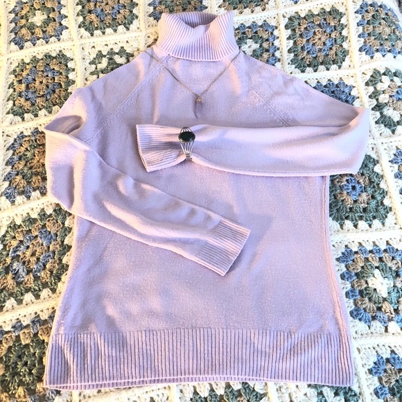 Soft Lavender Cashmere-like Turtleneck - Picture 3 of 5